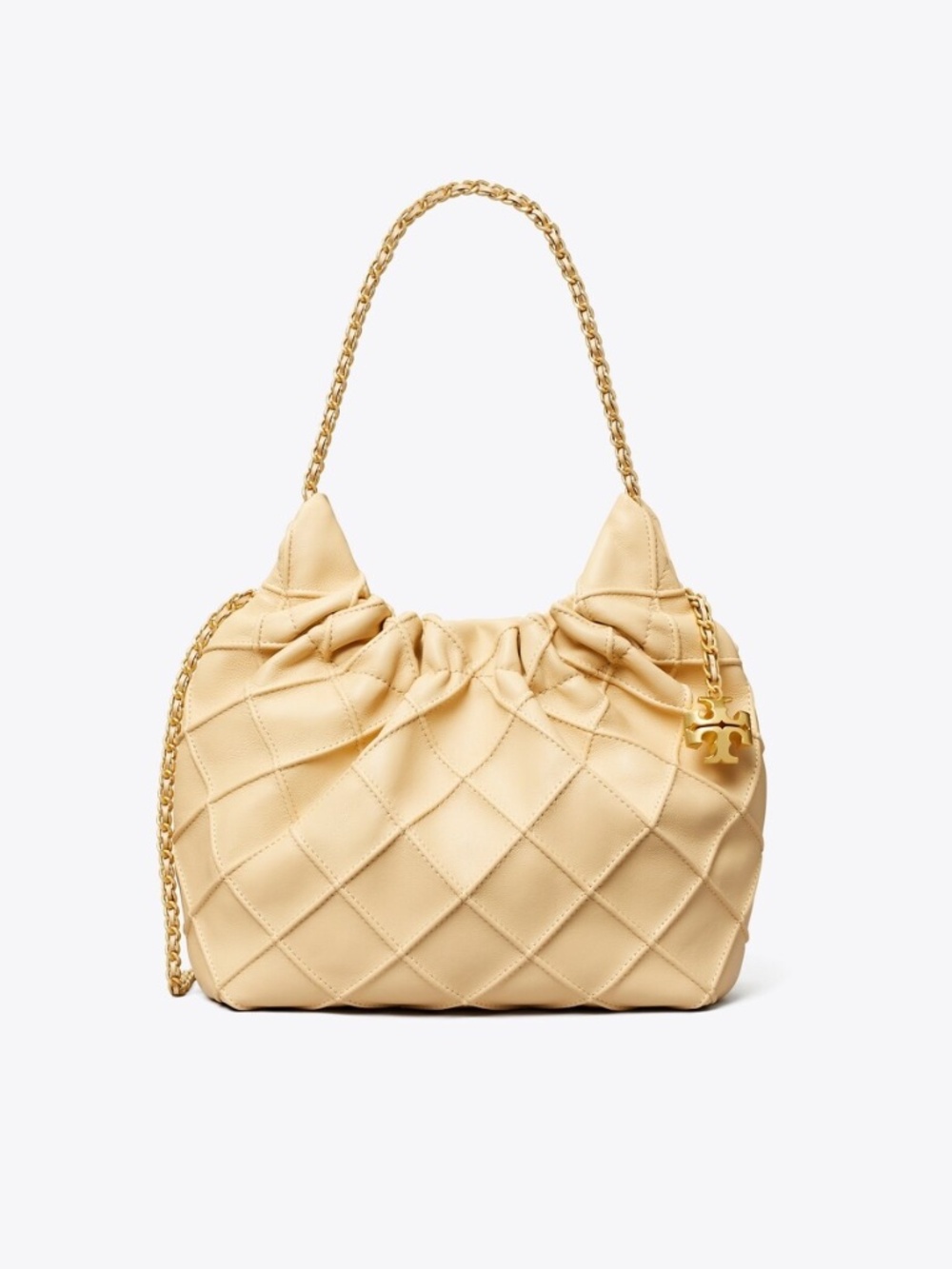 Tory Burch Mini Fleming Soft Quilted Hobo Bag Vanilla Soft Serve ✨